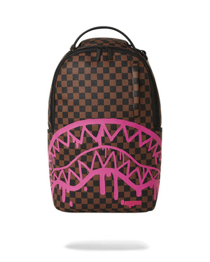 SPRAYGROUND BACKPACK PINK DRIP BROWN CHECK DLX BACKPACK BROWN