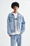 FLOWER BLUE DENIM JACKET ACUPUNCTURE1993